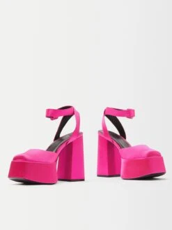 BERSHKA Plateaupumps Slingpumps Dames Neonroze -Damesschoenen Winkel 1e5140e271592adfeca8a160c82ed94a
