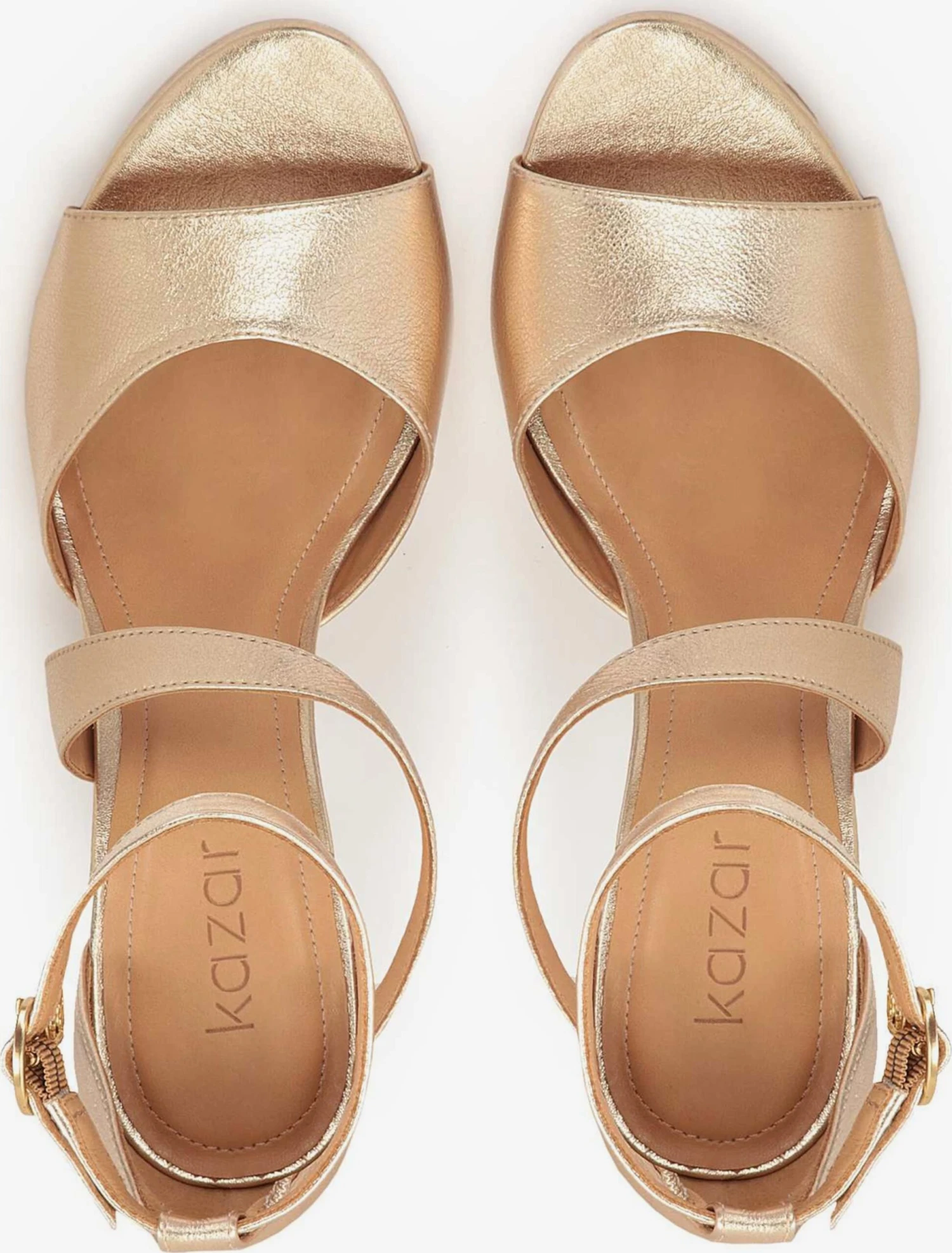 Kazar Sandalen Met Hak Sandaal Dames Goud 6 Kazar Sandalen Met Hak Sandaal Dames Goud - Afbeelding 4