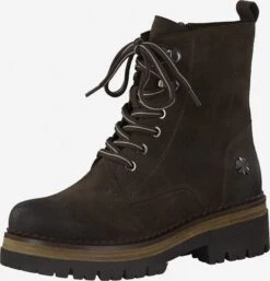 Enkellaarsjes Veterlaarsjes Dames Donkerbruin