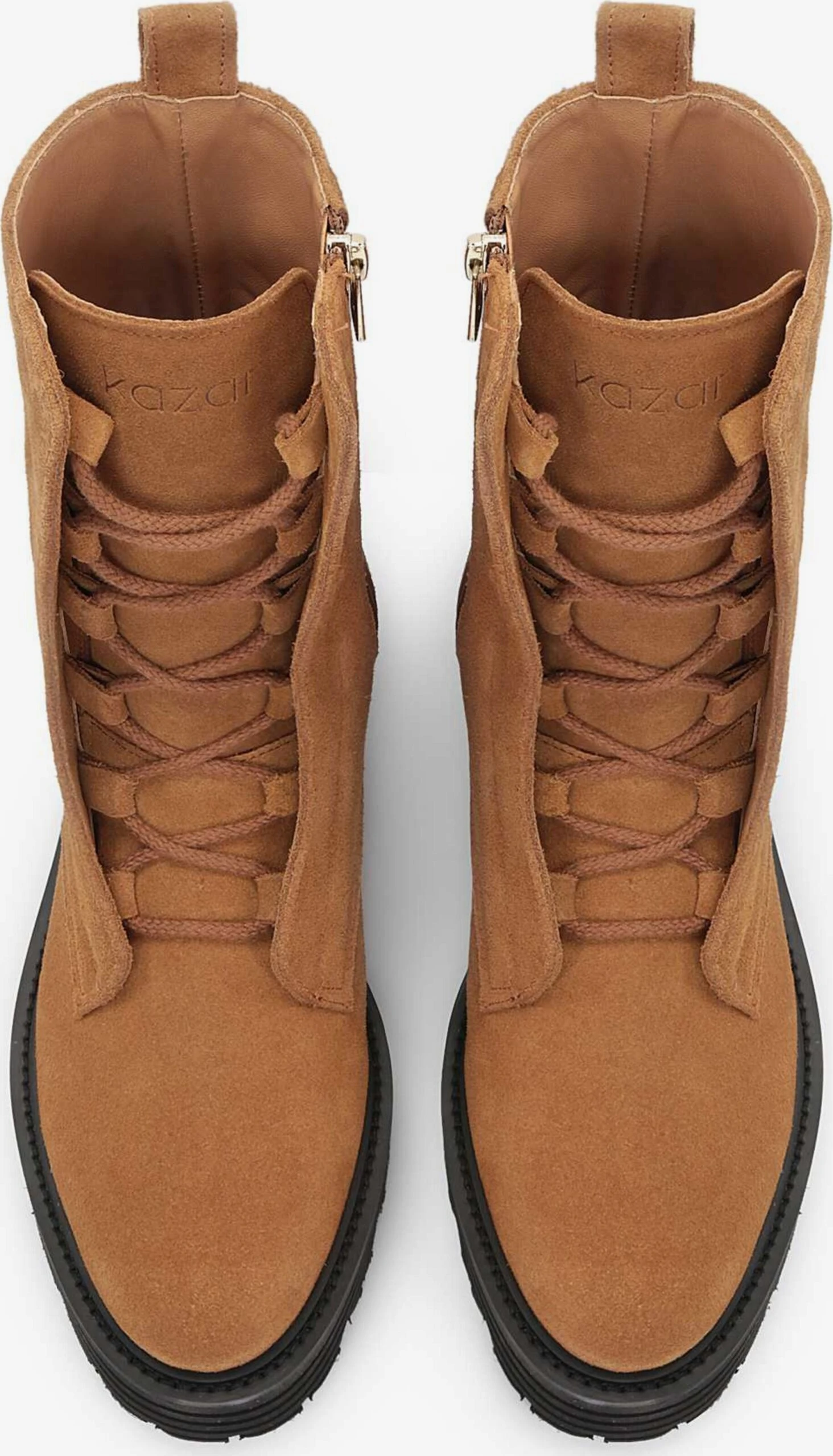 Kazar Enkellaarsjes Veterlaarsjes Dames Cognac 6 Kazar Enkellaarsjes Veterlaarsjes Dames Cognac - Afbeelding 4