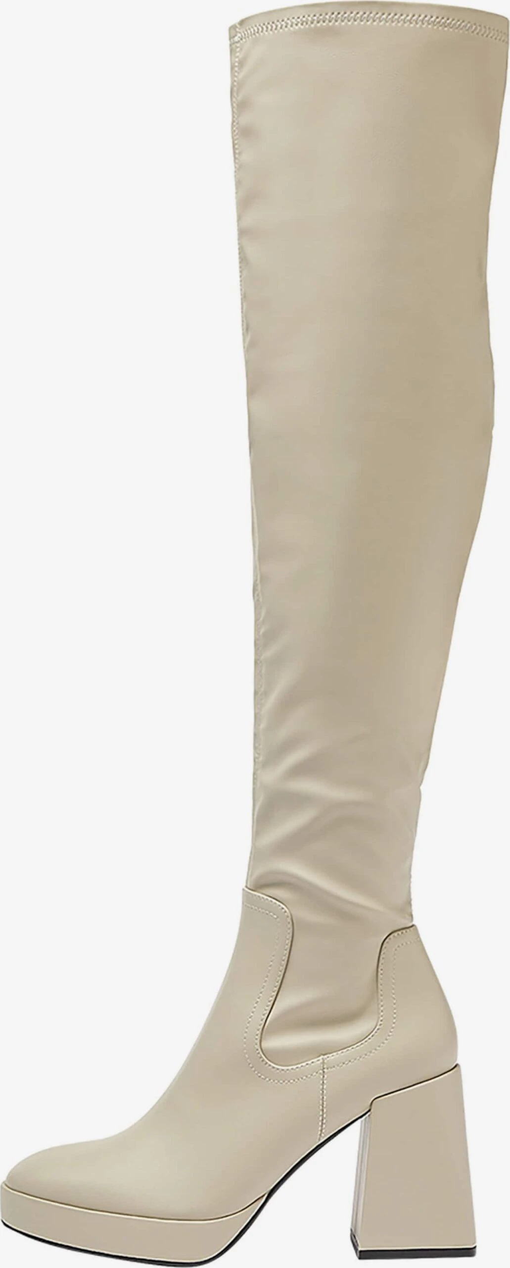 PULL & BEAR Overknees Overknee Laarzen Dames Lichtgrijs 4 PULL & BEAR Overknees Overknee Laarzen Dames Lichtgrijs - Afbeelding 2